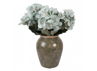 Zelená keramická váza s květy Timothée M - Ø 15*18 cm