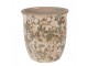 Béžový keramický obal na květináč s květy Margaus M - Ø 15*15 cm Clayre & Eef