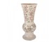 Béžová antik keramická váza s květy - Ø 15*32 cm Clayre & Eef