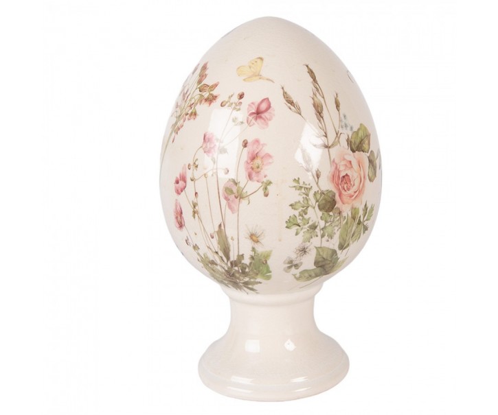 Vajíčko na podstavci s lučními květy Flowers of Love XL - Ø 17*28 cm Clayre & Eef