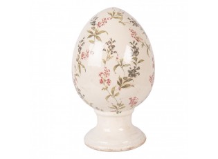 Keramické vajíčko na podstavci s lučními květy Monnia L - Ø 15*24 cm
