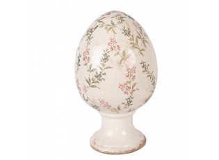 Keramické vajíčko na podstavci s lučními květy Monnia XL - Ø 17*28 cm