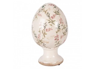 Keramické vajíčko na podstavci s lučními květy Monnia XL - Ø 17*28 cm