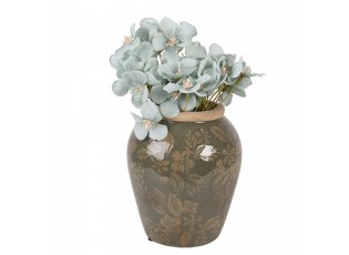 Zelená keramická váza s květy Timothée S - Ø 13*15 cm