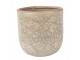 Šedý antik keramický obal na květináč s květy L - Ø 18*16 cm Clayre & Eef