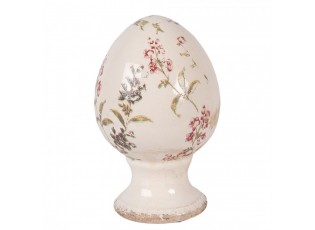 Keramické vajíčko na podstavci s lučními květy Monnia S - Ø 9*14 cm