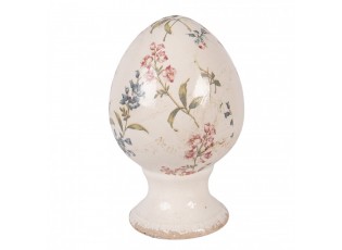 Keramické vajíčko na podstavci s lučními květy Monnia S - Ø 9*14 cm