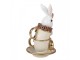 Dekorace bílý králík v šálku - 8*8*14 cm Clayre & Eef