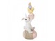 Dekorace bílý králík na vajíčku a s kuřátkem - 8*6*19 cm Clayre & Eef