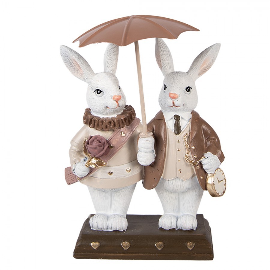 Dekorace králíčci s nůší a deštníkem - 13*6*16 cm