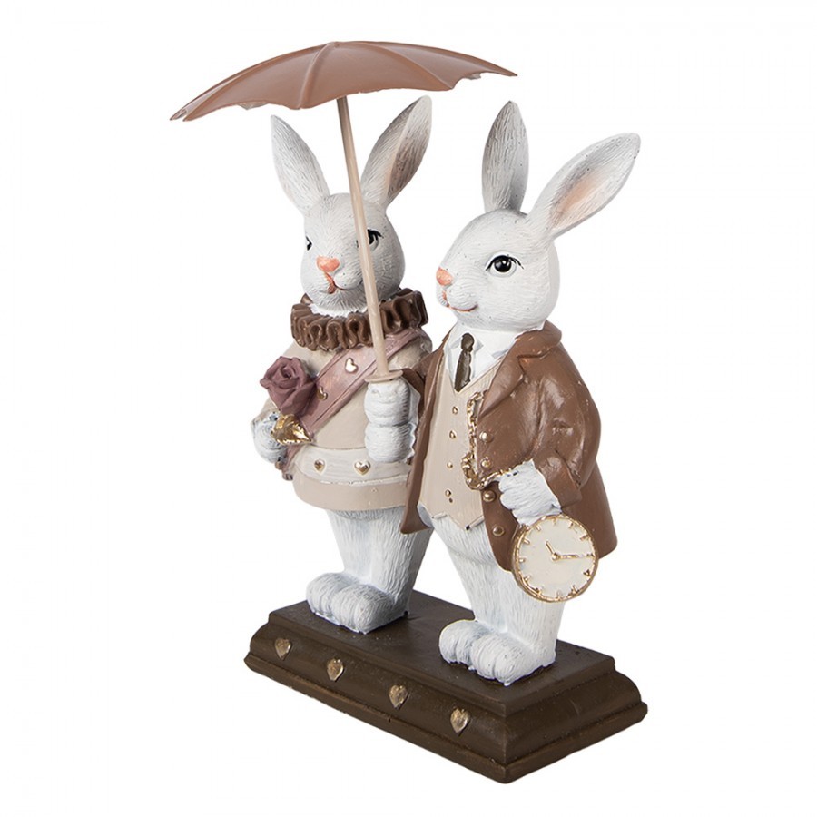 Dekorace králíčci s nůší a deštníkem - 13*6*16 cm