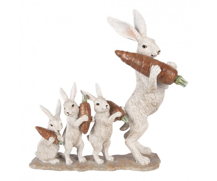 Dekorace zajíčcí s mrkvemi - 34*13*33 cm Clayre & Eef