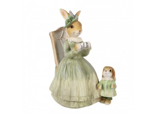 Dekorace sedící králíčí mamka s králíčkem - 14*10*18 cm