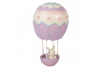 Fialová dekorace králík v balónu - Ø12*20 cm
