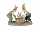 Dekorace králíčci s košíkem s mrkvemi - 17*7*14 cm Clayre & Eef