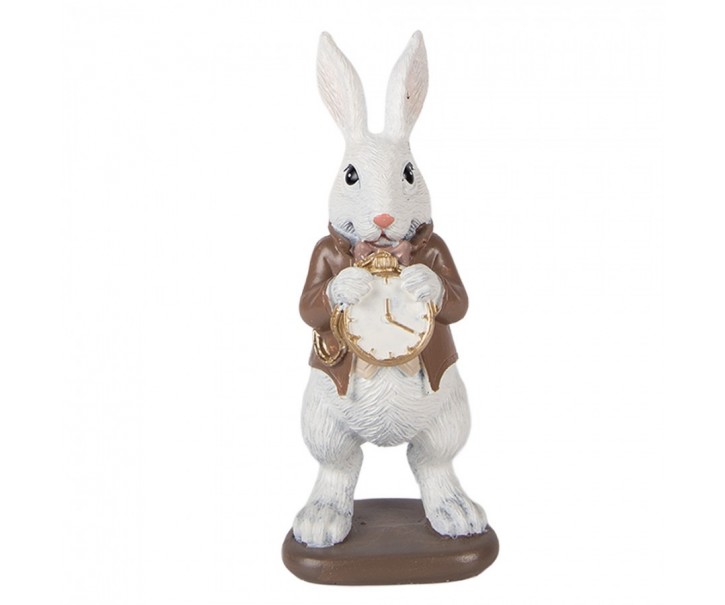 Decorative Figurine Rabbit 7x7x16 Cm White Plastic - 7*7*16 cm Clayre & Eef
