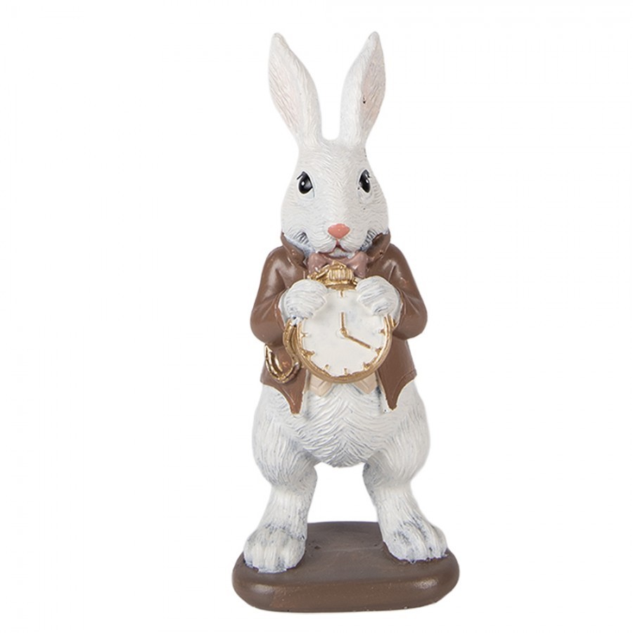 Decorative Figurine Rabbit 7x7x16 Cm White Plastic - 7*7*16 cm
