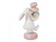 Dekorace bílý králík nesoucí makronky - 8*6*14 cm Clayre & Eef