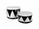 Christmas Decoration Figurine Drum ? 35x26 / ? 30x17 Cm White Black Metal - (2) ? 37*26 / ? 32*17 cm Clayre & Eef
