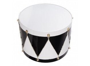 Christmas Decoration Figurine Drum ? 35x26 / ? 30x17 Cm White Black Metal - (2) ? 37*26 / ? 32*17 cm