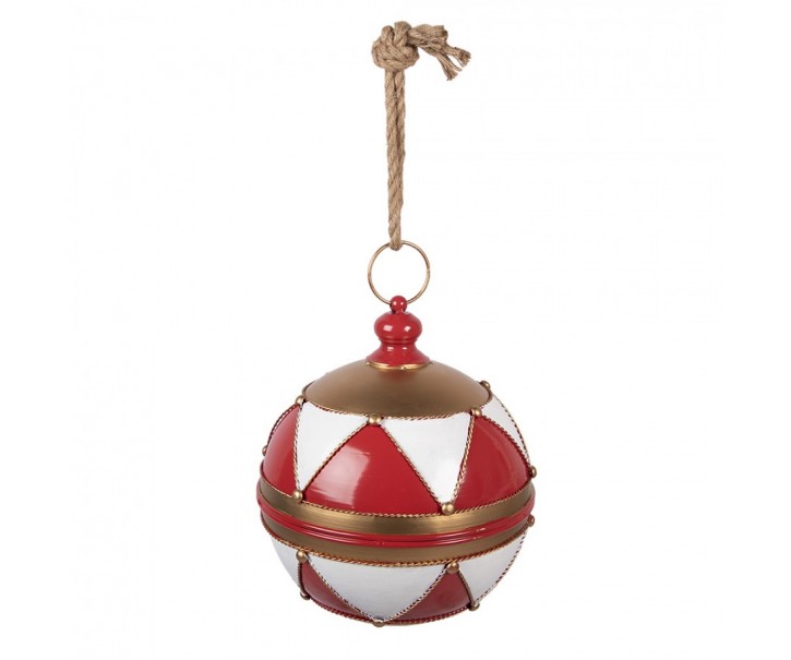 Christmas Decoration Figurine Christmas Bauble ? 31x36 Cm Red Metal - ? 31*36 cm Clayre & Eef