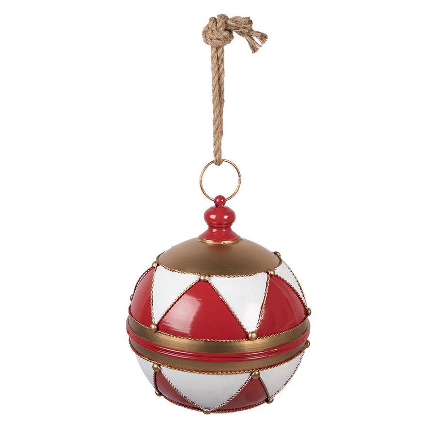 Christmas Decoration Figurine Christmas Bauble ? 31x36 Cm Red Metal - ? 31*36 cm