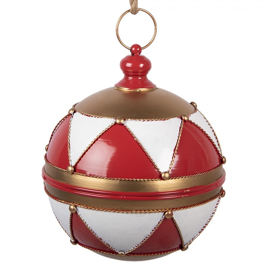 Christmas Decoration Figurine Christmas Bauble ? 31x36 Cm Red Metal - ? 31*36 cm