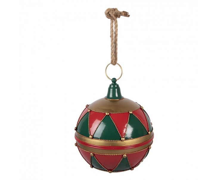 Christmas Decoration Figurine Christmas Bauble ? 31x36 Cm Red Metal - ? 31*36 cm Clayre & Eef
