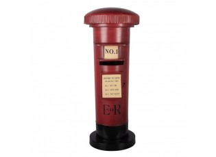 Christmas Decoration Figurine Mailbox ? 36x86 Cm Red Metal - ? 36*86 cm