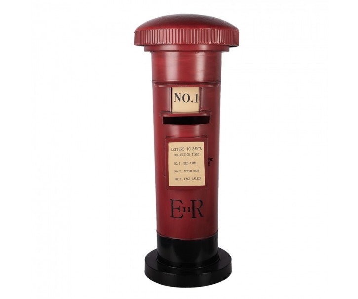 Christmas Decoration Figurine Mailbox ? 36x86 Cm Red Metal - ? 36*86 cm Clayre & Eef
