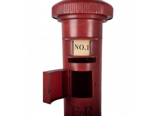 Christmas Decoration Figurine Mailbox ? 36x86 Cm Red Metal - ? 36*86 cm