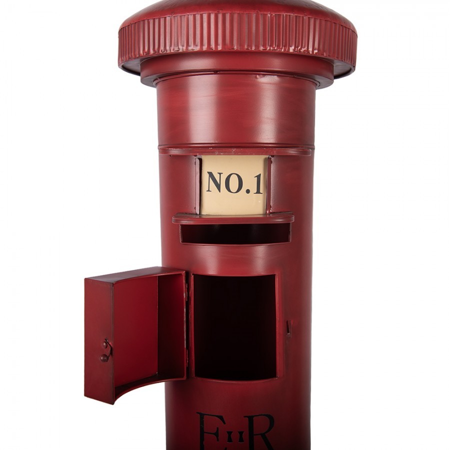 Christmas Decoration Figurine Mailbox ? 36x86 Cm Red Metal - ? 36*86 cm