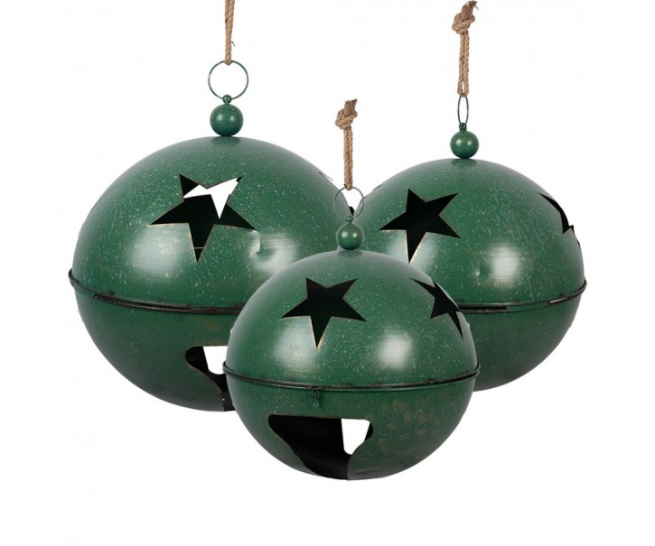 Christmas Decoration Figurine Christmas Bauble ? 60 / ? 50 / ? 40 Cm Green Metal - ? 60 / ? 50 / ? 40 cm Clayre & Eef