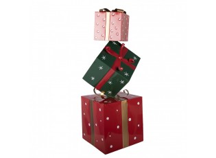 Christmas Decoration Figurine Gift 36x36x90 Cm Red Green Metal - 36*36*90 cm