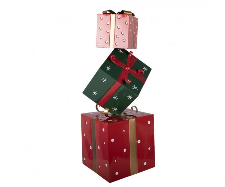Christmas Decoration Figurine Gift 36x36x90 Cm Red Green Metal - 36*36*90 cm Clayre & Eef