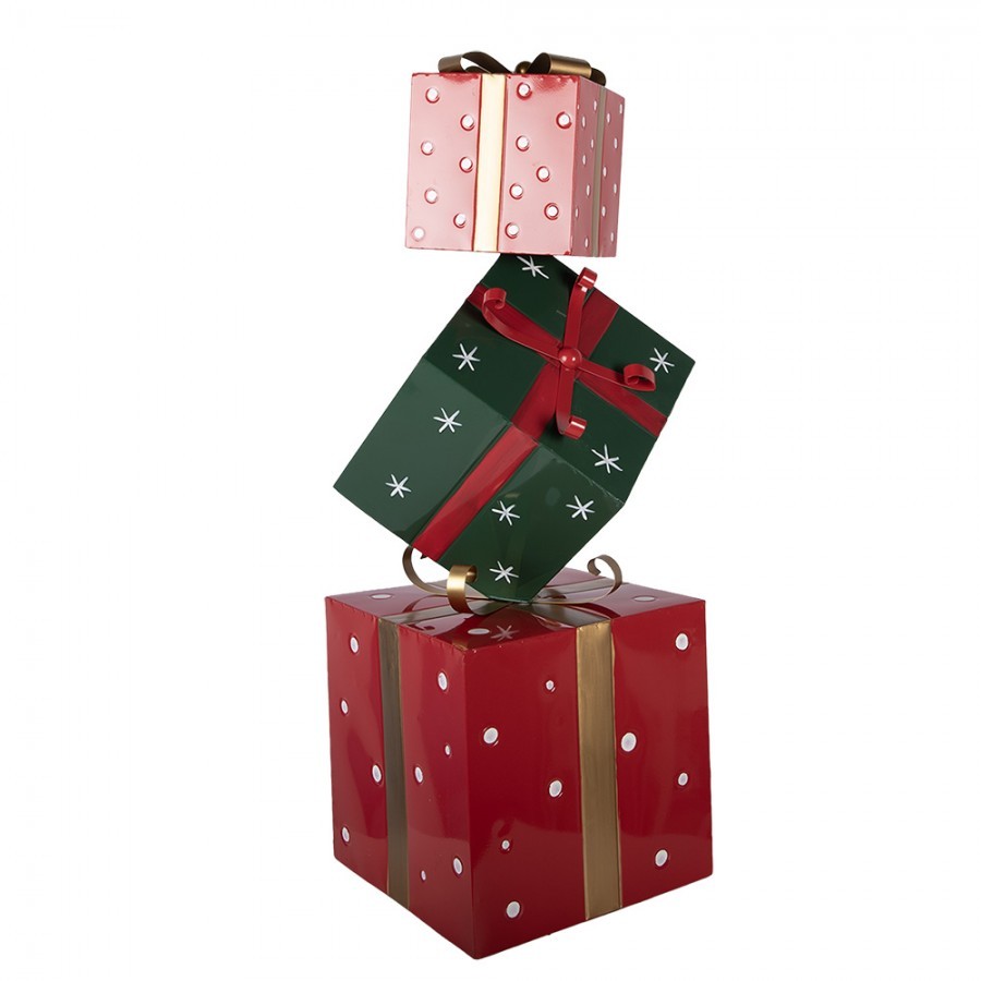Christmas Decoration Figurine Gift 36x36x90 Cm Red Green Metal - 36*36*90 cm