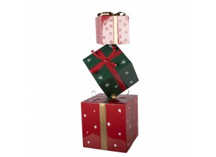 Christmas Decoration Figurine Gift 36x36x90 Cm Red Green Metal - 36*36*90 cm