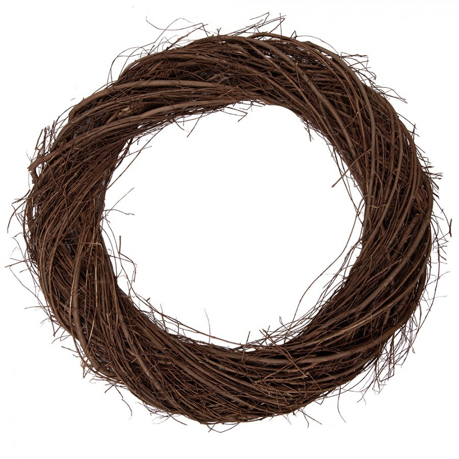 Přírodní hnědý proutěný věnec Woodly XL - Ø 55*6 cm