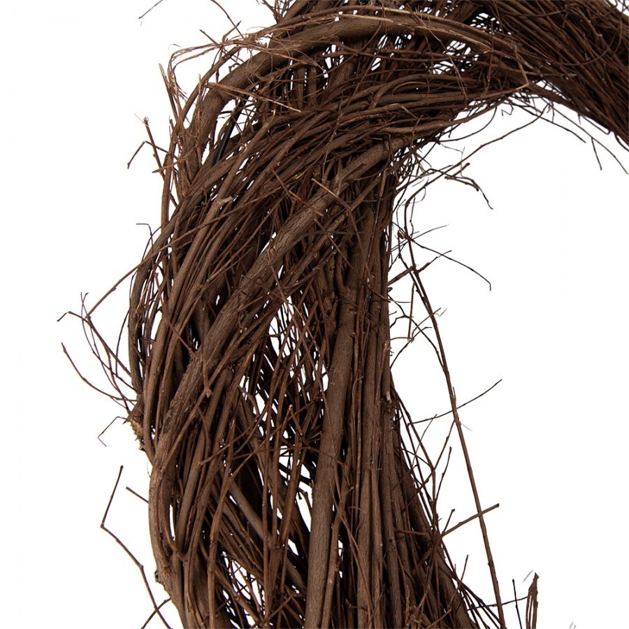 Přírodní hnědý proutěný věnec Woodly XL - Ø 55*6 cm