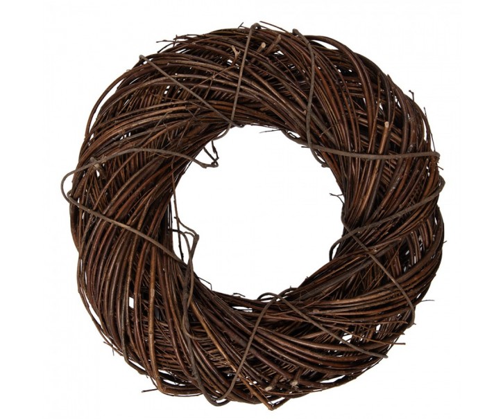 Přírodní hnědý proutěný rustikální věnec M - Ø 40*10 cm Clayre & Eef