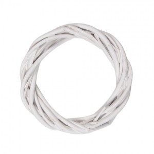 Bílý antik ratanový věnec Wreath Rattan XXS - Ø 10*2 cm