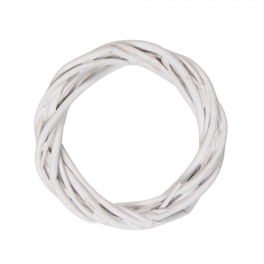 Bílý antik ratanový věnec Wreath Rattan XXS - Ø 10*2 cm