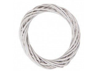 Bílý antik ratanový věnec Wreath Rattan XS - Ø 20*4 cm