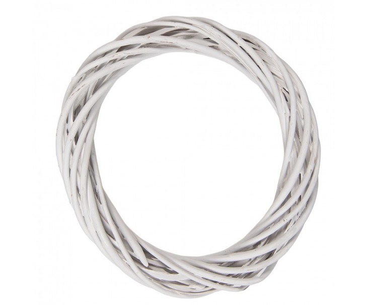 Bílý ratanový věnec Wreath Rattan XS - Ø 20*4 cm Clayre & Eef