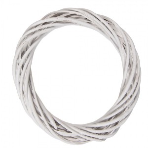 Bílý ratanový věnec Wreath Rattan XS - Ø 20*4 cm