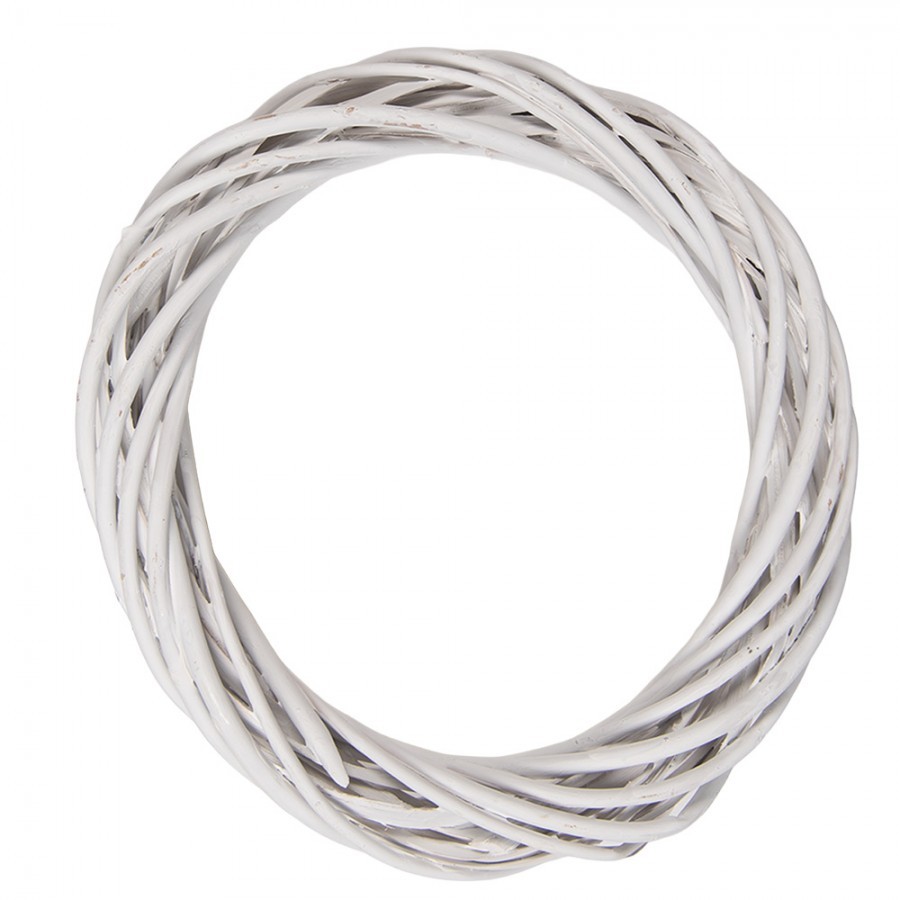 Bílý ratanový věnec Wreath Rattan XS - Ø 20*4 cm
