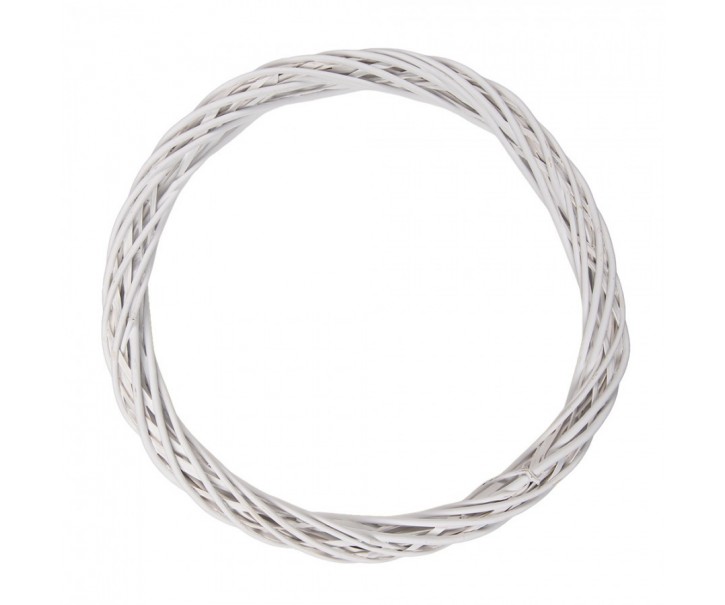 Bílý antik ratanový věnec Wreath Rattan XL - Ø 50*5 cm Clayre & Eef