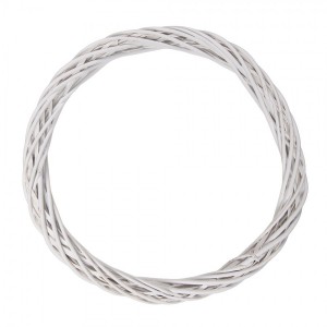 Bílý antik ratanový věnec Wreath Rattan XL - Ø 50*5 cm