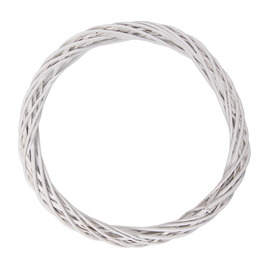 Bílý antik ratanový věnec Wreath Rattan XL - Ø 50*5 cm