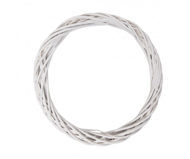 Bílý antik ratanový věnec Wreath Rattan L - Ø 40*4 cm Clayre & Eef